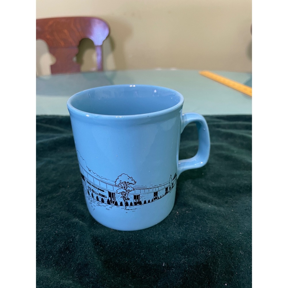 Vintage Bell & Howell Micro Photo Division Blue Ceramic Mug‎ Made in England